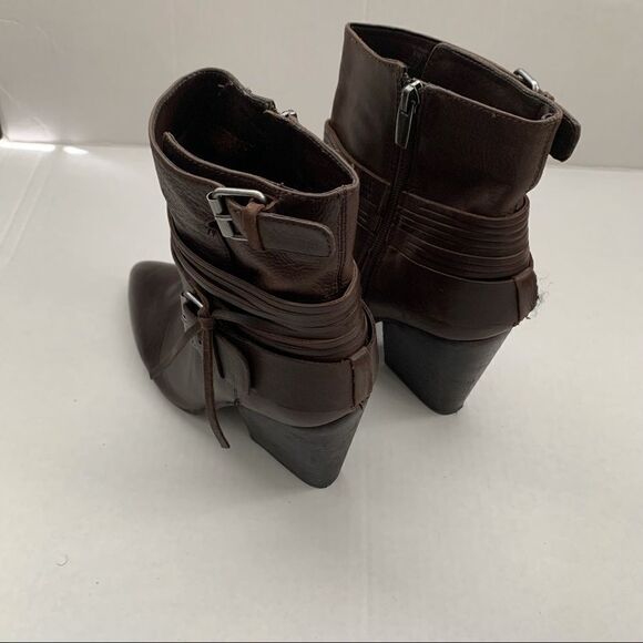 Vince Camuto Rhiannon Buckle Ankle Boot Dark Brown - Picture 9 of 11